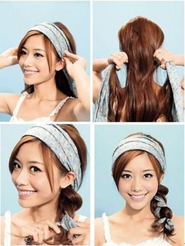 Coiffure foulard en tresse