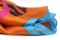 Foulard carré en soie orange à motifs indiens pas cher