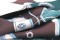 Foulard en soie bleu canard