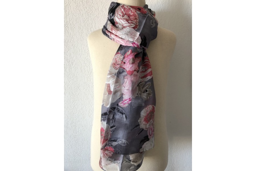 Foulard Carré En Soie Campari - Grand Modèle Motif Personnages Multicolore - Occasion Très Bon état