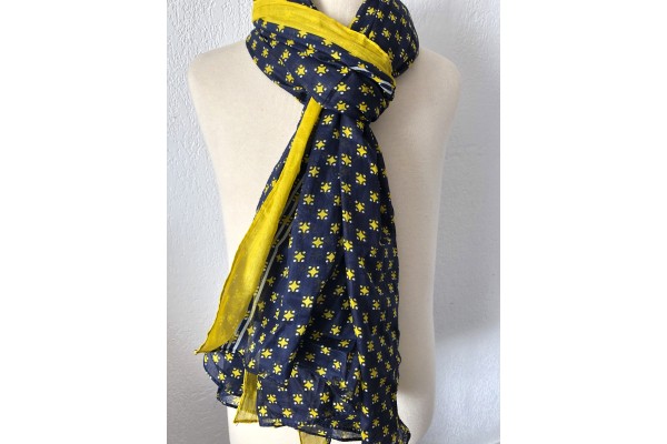 Foulard / Chèche Unisexe Jaune Fluo – 188 X 95 Cm – Neuf