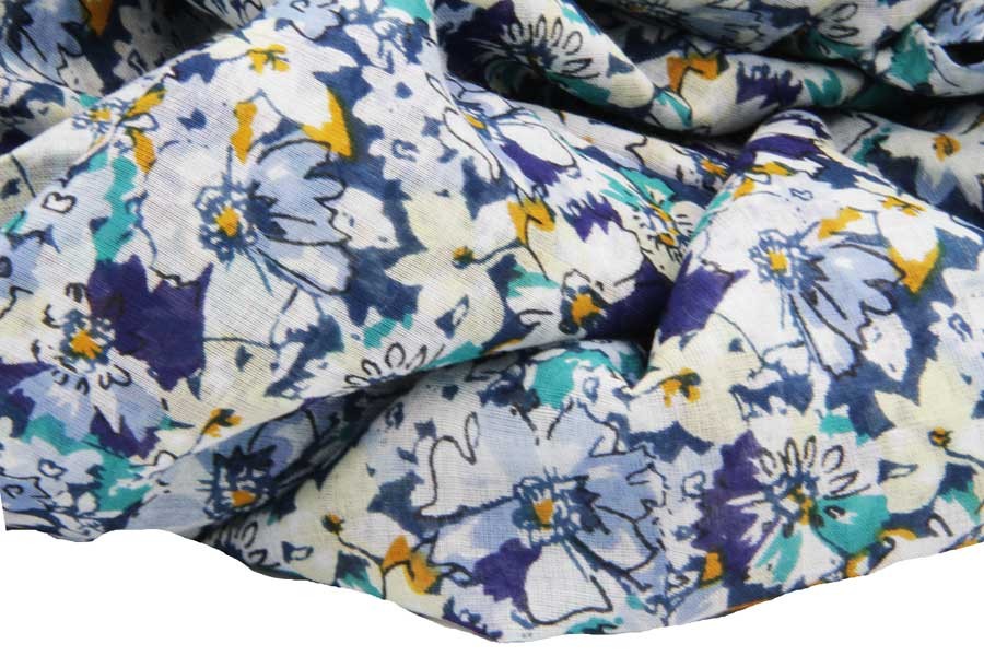 Foulard Chèche Keffieh Gentleman Farmer - Bleu Bordeaux Imprimé Géométrique - 190x70 Cm - 100% Coton - Neuf Étiqueté