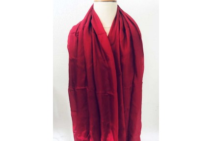 Foulard écharpe Vintage En Soie Sauvage - Couleurs Rose Fuchsia Et Rouge, Style Indien