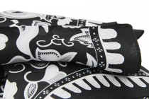 Carré en soie Mangalore Foulard carré noir