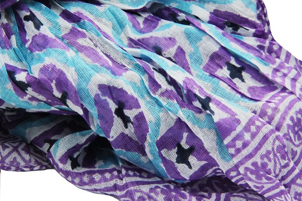 Foulard/cheché 100% Coton Imprimé Fleurettes - Dimensions 95 X 190 Cm, Couleur Beige, Marque LDB - Neuf Avec étiquettes