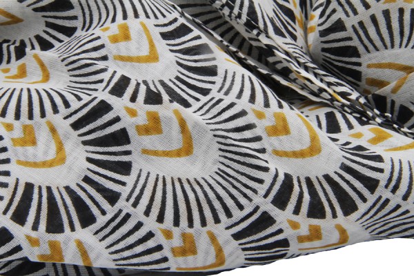 Écharpe coton rayée bleu et blanc