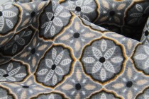 Echarpe en coton de Lagrée Echarpe motif aztèque homme et femme bleu et rouge