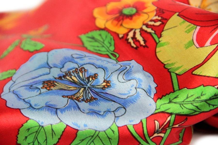 Foulard En Soie Vintage Nicole De Beauvoir - Multicolore - Occasion Très Bon état