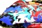 foulard coton bleu marine rouge imprimé avions fly away