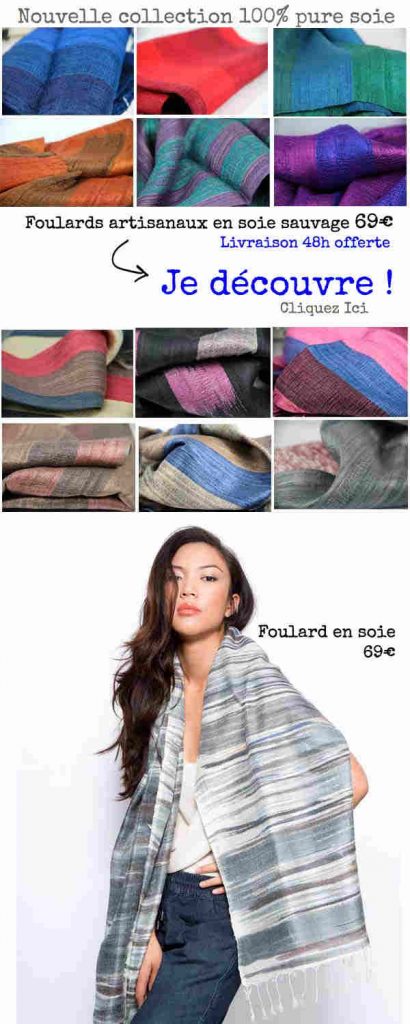 UK_Stone Foulard Homme 100% Soie - Echarpe Tissage Fleurs à Carreaux Gris - Accessoire Élégant