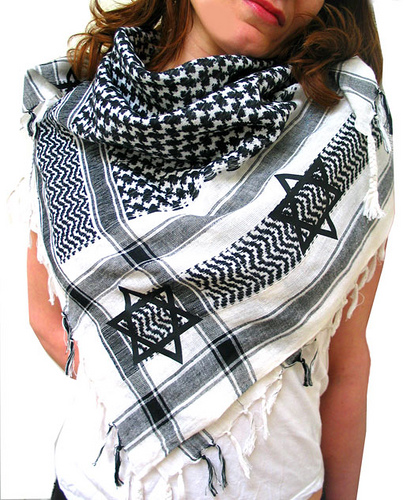 Foulard style palestinien avec franges - Keffieh - Chèche - Pashimina  (choix de couleur)