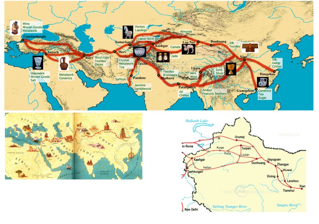 carte de la route de la soie