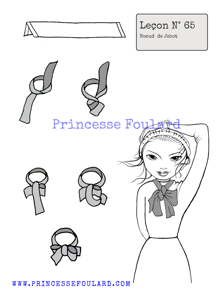 Tuto noeud à jabot pour femme https://www.princessefoulard.com