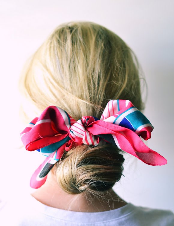 foulard cheveux chignon